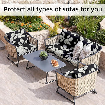 8Pcs Stretch Patio Cushion Covers,Outdoor Couch Covers Replacement,Outdoor Couch & Sofa Slipcovers,for Patio Furniture Cushion Covers,Washable Reusable urniture Protector(Patch,8PCS)