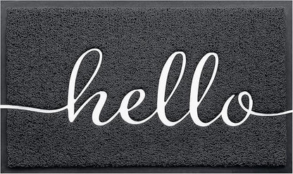 BeneathYourFeet Door Mat (36"x24",Black) Welcome Mat Low Profile Front Doormat Indoor Outdoor Door Non Slip Rugs for Entryway, Patio, High Traffic Areas