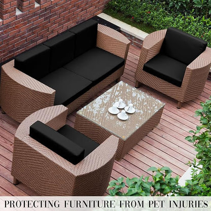 Outdoor Cushion Covers Set,14PCS Patio Furniture Couch Seat Slipcovers, Replacement for Sofa Sectional Chair(Cover，Only)