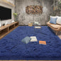 Tepook Fluffy Large Rugs for Living Room, Shag Area Rug 6x9 Soft Carpet for Bedroom, Modern Shaggy Rug for Kids Boys Girls, Plush Indoor Nursery Home Decor Rug with Non-Slip Bottom, Navy, 6 X 9 Feet