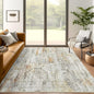 5x7 Area Rugs Gray Rust Low Pile Indoor Washable Trendy Faded Style Rugs for Bedroom Living Room Dining Room Foldable Non-Slip Thin Print Mat