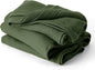 Bedsure 100% Cotton Muslin Throw Blanket Large 50x70 Inches - 4-Layer Breathable and Lightweight Thin Soft Summer Gauze Muslin Blankets for Adults, Olive Green, Boho Cotton Throw for Couch