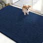 OLANLY Dog Door Mat for Muddy Paws 48x30, Absorbs Moisture and Dirt, Absorbent Non-Slip Washable Doormat, Quick Dry Chenille Mud Mat for Dogs, Entry Indoor Entryway Carpet for Inside Floor, Dark Blue