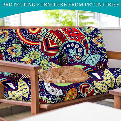 14 Pcs Stretch Patio Cushion Covers,Outdoor Couch Covers Replacement,Outdoor Couch & Sofa Slipcovers,for Patio Furniture Cushion Covers,Washable Reusable Furniture Protector (Rococo ,Cover Only)