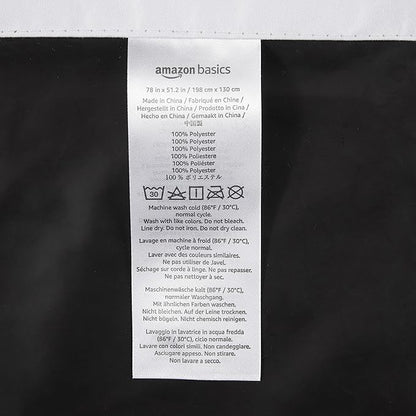 Amazon Basics Portable Room Darkening Light Blocking Blackout Curtain Shade with Suction Cups, 100% Polyester, 50"W x 78"L,White, 1-Pack
