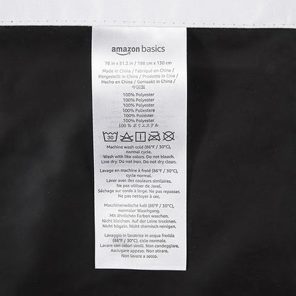 Amazon Basics Portable Blackout Curtain Shade with Suction Cups, Noise Reducing, Energy Saving, 50"W x 78"L, White, 2-Pack