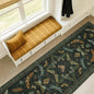 2x10 10ft Long Hallway Rug Runner - Washable Boho Rug for Entryway Idoor Non Slip, Dark Green Forest Butterfly Vintage Carpet, Low Pile & Soft Stain Resistant Indoor Décor