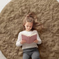 OLANLY Taupe Round Rugs for Bedroom - Machine Washable, 5 ft Circle Area Rugs for Living Room, Soft and Fluffy Shaggy Carpet for Teen Girl and Boys, Nursery Rooms, Dorms, Home Decor Aesthetic