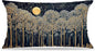 Rustic Dark William Morris Night Forest Moon Decor Pillow Covers 12x20,Vintage Gold Botanical Nature Landscape Decorative Throw Pillow Covers for Home Bedroom Living Room