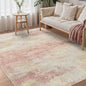 Area Rugs 8x10 for Living Room Bedroom, Modern Abstract Machine Washable Rug, Large Soft Low Pile Floor Carpet with Non Slip Backing for Dining Room, Pink/Cream