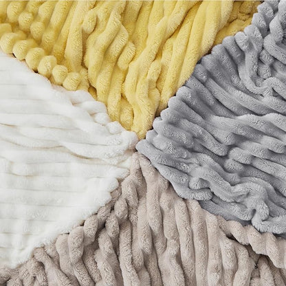Bedsure GentleSoft Blankets Queen Size for Bed - Cozy Soft Blankets for Women, Cute Large Fleece Throws for Girls, Light Grey, 90x90 Inches