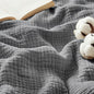 Bedsure 100% Cotton Muslin Blanket Queen Size for Bed - 4-Layer Breathable and Lightweight Thin Soft Summer Gauze Muslin Blankets for Adults, Grey, 90x90 Inches