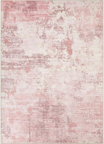 UERMEI 5x7 Area Rug Living Room Rugs Thickened - Washable Neutral Modern Abstract Soft Rug Indoor Floor No Slip Rug Carpet for Bedroom Under Dining Table Home Office Decor - Pink