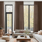 Cappuccino Linen 144 Inch Curtains for Living Room Light Filtering Semi Sheer Curtain Back Tab Modern Rustic Home Decor Neutral Drapes Floor to Ceiling High Window for Bedroom 52x144, 2 Panels