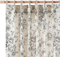 jinchan Pinch Pleated Curtains Floral Linen Blend Curtains for Living Room 96 Inches Length Black Peony Flower Printed Curtain Rod Pocket Back Tab Farmhouse Pinch Pleat Drapes with Hooks Set 2 Panels