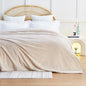 EXQ Home Fleece Blanket Queen Size for Bed or Couch - 3D Imitation Turtle Shell Jacquard Decorative Blankets - Cozy Soft Lightweight Fuzzy Flannel Blanket Suitable for All Seasons(90"×90",Beige)