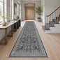 Hallway Washable Runner Rug 2x10 - Non Slip Vintage Kitchen Runner Rugs for Entryway Low-Pile Waterproof Long Runners for Living Room Bedroom Medallion Indoor Floor Mat for Bathroom Laundry Black