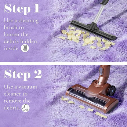 ONASAR Tie-Dyed Purple Round Area Rug 4ft, Soft Bedroom Circle Rugs Floor Mats for Kids Girls Teen Room, Kawaii Fluffy Plush Shaggy Carpet for Baby Nursery Living Room Playroom Home Decor
