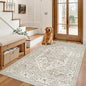 Madane Area Rug 3x5, Entryway Washable Vintage Runners Bedroom Non Slip Indoor Kitchen Runner for Living Room Laundry Room Playroom Soft Non-Slip Area Rugs, Beige/Brown