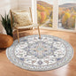 OPPODREAM Soft Round Rug 3ft, Washable Circle Rug 3ft with Non Slip Backing Play Room, Low-Pile Carpet 3 ft, Small Faux Cashmere Throw Carpet, Purple & Green & Cream