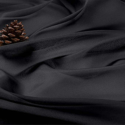OWENIE Black Sheer Curtains 72 Inches Long 2 Panels Set, Transparent Voile Sheer Curtain for Living Room Bedroom Window Sliding Glass Door Treatment, 59 x 72 Inch, Black