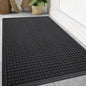 Smiry Front Door Mat Outside Entrance, Heavy Duty Natural Rubber Doormat, Non Slip, Trap Dirt and Moisture, Easy Clean, Low Profile Welcome Floor Mats for Indoor Outdoor Entry, 70x46.5 Inch, Black