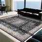 Washable Rugs 8x10 Area Rugs for Living Room,Rugs for Bedroom,Large Carpets,Ultra Soft Faux Wool Retro Dining Room Rug,Non Slip&Non-Shedding Low Pile Vintage Print Rug for Home Office-Black