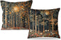 Rustic William Morris Inspired Autumn Forest Decor Throw Pillow Covers 18x18 Set of 2,Vintage Botanical Nature Decorative Throw Pillow Covers for Home Bedroom Living Room,Fall Home Room Decor
