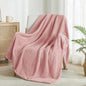 Exclusivo Mezcla Fleece Throw Blanket Extra Large, Super Soft and Warm Blankets for Couch, Sofa and Bed Waffle Textured, Cozy, Fuzzy and Lightweight (Dusty Pink, 50x70 Inches)