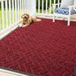 OLANLY Front Door Mat Indoor Outdoor Entrance, Waterproof All-Season, All-Weather Doormat, Sturdy Natural Rubber, Low Profile, Easy Clean Patio Porch Entryway Mat, Herringbone Brick (Wine Red, 71x47)