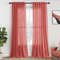 Nanspring Watermelon Red Curtains 108 Inches Long 2 Panels, Semi Sheer Back Tab Loop Pocket Large Window Curtain Extra Long Light Filtering Drapes High Ceiling Drape for Living Room 52x108