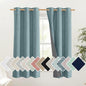 NICETOWN 100% Absolutely Blackout Linen Curtains with Thermal Insulated White Liner, Skylark Blue, 42" Wide, 63" Length Energy Saving Curtains for Small Window 2 Panels Set, Vertical Blinds