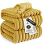 Bedsure GentleSoft Yellow Fleece Blanket for Couch - Cozy Soft Blankets for Women, Cute Small Throws for Girls, 90x90 Inches
