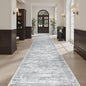 Runner Rug 2'6" x 16' Washable Non-Slip 2.5x16 ft Long Runner Rugs for Kitchen Bathroom Laundry Room Vintage Ultra Thin Runners for Hallway Entryway Grey