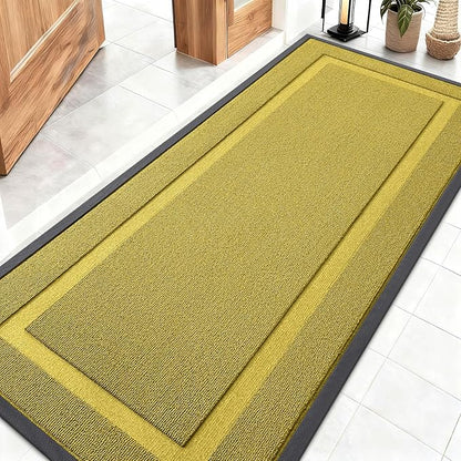 OLANLY Front Door Mat Indoor Outdoor Entrance, Waterproof All-Season, All-Weather Doormat, Sturdy Natural Rubber, Low Profile, Easy Clean Patio Porch Entryway Mat, 59x23, Lime Green