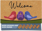 Barnyard Designs Natural Coco Coir Spring Birds Doormat - Large Cute Non-Slip Heavy Duty Backing Door Mat for Outside Entrance or Porch Entry, Brown (17x30, Spring Birds)