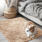 OLANLY 2x2 Machine Washable Small Rug, Soft Fluffy Shaggy Throw Rug for Bedroom, Entryway, Indoor Floor Carpet for Kids, Nursery, Home Decor, Beige