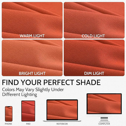 Nanspring Bright Orange Linen Blend Light Filtering Back Tab Curtains 84 Inches Long, Semi Sheer Privacy Drapes for Living Room & Bedroom Simple Style, 52x84 inch, 2 Panels