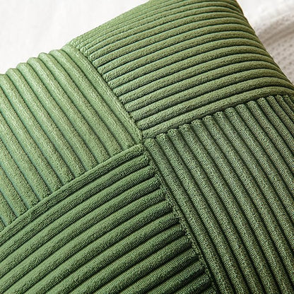MIULEE Moss Green Decorative Throw Pillow Covers 18x18 Inch for Couch Bed Sofa Spring Decor Pack of 2 Boho Farmhouse Throw Pillows Soft Cross Corduroy Patchwork Textured Cushion Cases