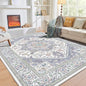 OPPODREAM Soft Area Rugs 9x12 Living Room, Washable Rugs 9x12 with Non Slip Backing, Faux Cashmere Low-Pile 9 x 12 Carpet, Purple & Green & Cream