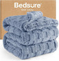 Bedsure GentleSoft Blankets Queen Size for Bed - Super Soft Cozy Blanket for Kids Girls, Large Fuzzy Fleece Throw for Bedroom Decor, Ashley Blue, 90x90 Inches