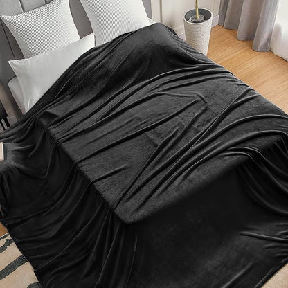 BEDELITE Big Fleece Blanket 120" x 120" (10' x 10'), Super Soft Fluffy Fuzzy Oversized King Blanket for Bed, Couch, Sofa, Camping, Extra Large Fits Whole Family, Black