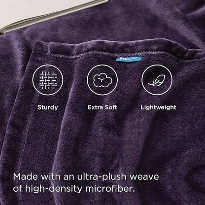 Bedsure Fleece Blanket Twin Blanket Purple - 300GSM Soft Lightweight Plush Cozy Twin XL Blankets for Bed, Sofa, Couch, Travel, Camping, 66 inch X 90 inch