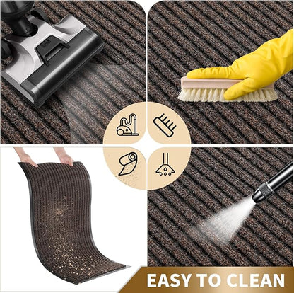 Yimobra Front Door Mat Outdoor Indoor Entrance, 100% Waterproof All-Season All Weather Doormat, Welcome Matt Outside Entry, Non Slip, Low Profile, Heavy Duty Patio Porch Floor Mats,36 x 17