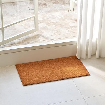 KANKUN Coco Coir Door Mat with Heavy Duty Backing, Welcome Doormat (17" x 30"), Doormat Entrance (Plain - 1Pack)