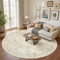 8x8 Beige Round Rug 8ft Living Room Circle Rug Vintage Round Area Rug Non Slip Indoor Carpet for Apartment