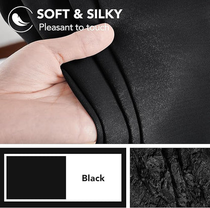 Deconovo Blackout Curtains, Thermal Insulated, W52 x L54 2 Panels, Back Tab, Machine Washable, Room-Darkening Drapes for Bedroom/Living Room Black