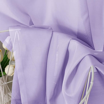 OVZME Lavender Sheer Curtains 84 Inches Long 2 Panels - Soft Light Filtering Window Sheer Panels for Living Room/Bedroom, Top Dual Rod Pocket, 1 Pair, Each 42Wx84L Inches