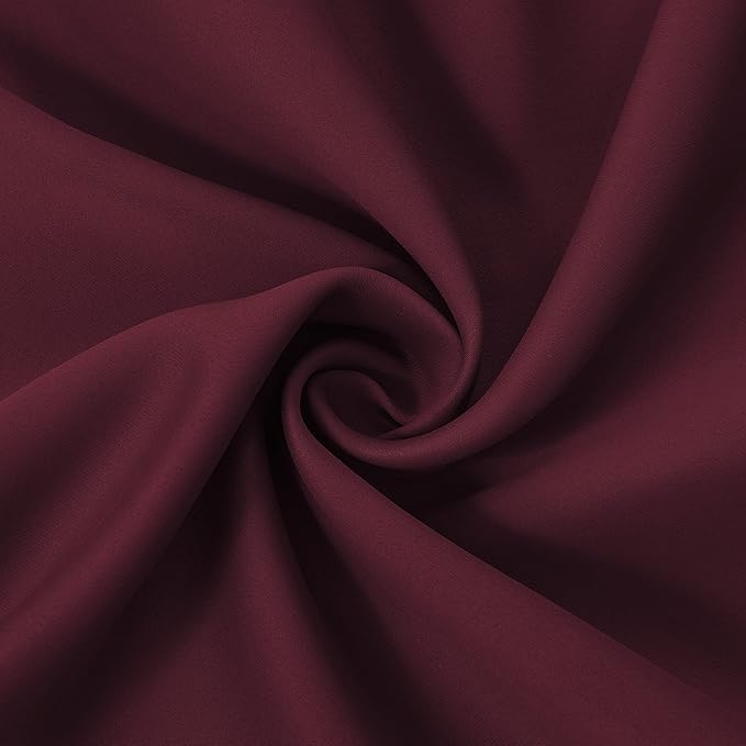 LEMOMO Blackout Curtains 66 x 95 inch/Burgundy Red Curtains Set of 2 Panels/Thermal Insulated Room Darkening Bedroom Curtains