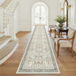 Hallway Washable Runner Rug 2x12 - Non Slip Vintage Kitchen Runner Rugs for Entryway Low-Pile Waterproof Long Runners for Living Room Bedroom Medallion Indoor Floor Mat for Bathroom Laundry Green